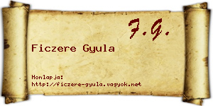 Ficzere Gyula névjegykártya